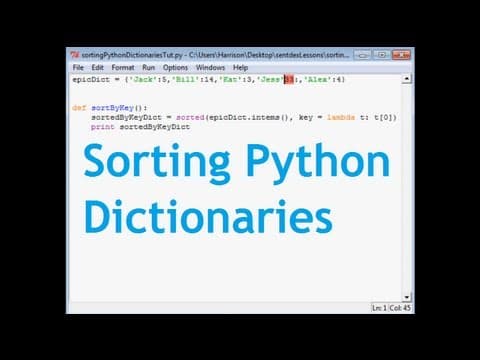 How to Sort a Python Dictionary By Value or Key! thumbnail