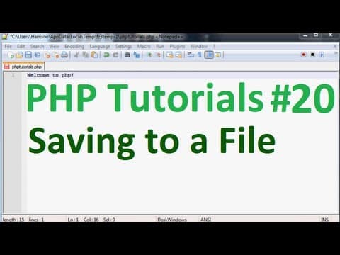 Basic PHP Programming Tutorial 20: Saving to a File / writing and appending thumbnail