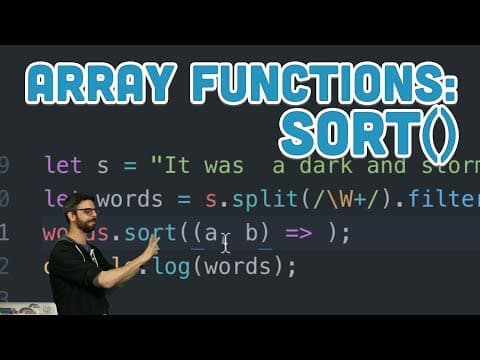 16.9: Array Functions: sort() - Topics of JavaScript/ES6 thumbnail