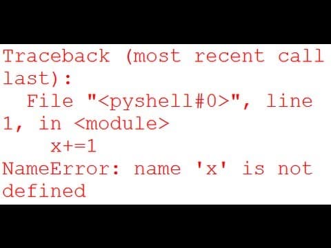 NameError : name 'x' is not defined Python NameError thumbnail