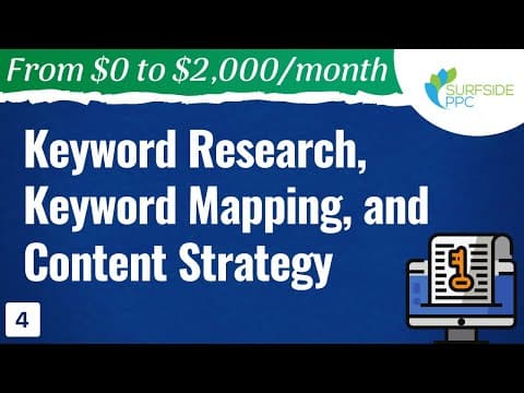 Keyword Research, Keyword Mapping, and Content Strategy - #4 - From $0 to $2K thumbnail