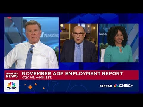 November private payrolls unexpectedly fell by 32,000, led by steep small business job cuts: ADP thumbnail