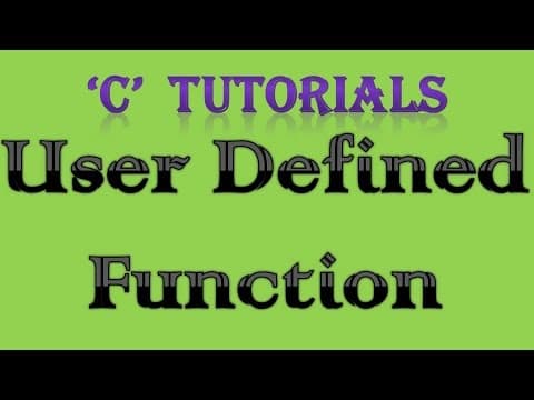 C programming Tutorial 34 User defined Function return thumbnail