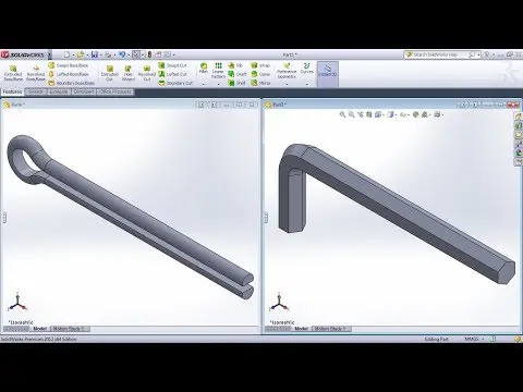 SolidWorks Training Practice Exercises for Beginners - 9 | SolidWorks Swept Boss Base Tutorial thumbnail