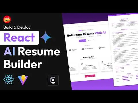 Build & Deploy AI Resume Builder App Using React, Vite, Tailwind css, Strapi, Clerk thumbnail