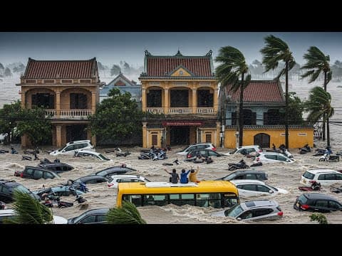 Vietnam is Sinking Today! Giant Flooding Swept Away Many Homes, Cars in Binh Dinh thumbnail