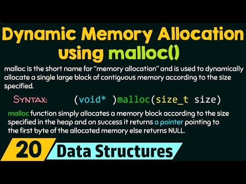 Dynamic Memory Allocation using malloc() thumbnail