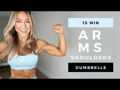 15 Min DUMBBELL ARMS & SHOULDER WORKOUT at Home | No Repeat thumbnail