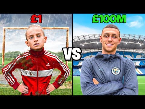 £1 VS £100,000,000 FOOTBALL PLAYER! FT Phil Foden thumbnail