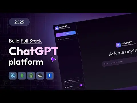 Build Your Own Full Stack ChatGPT using React js, OpenAI, ImageKit | AI MERN Stack Project thumbnail