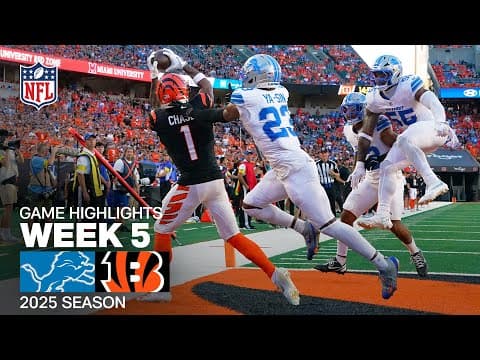 Detroit Lions vs. Cincinnati Bengals Game Highlights | NFL 2025 Season Week 5 thumbnail