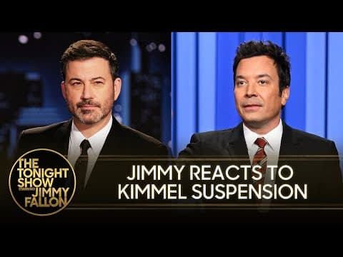 Jimmy Reacts to Kimmel's Suspension After FCC Pressure; Trump Wraps Up U.K. Visit | The Tonight Show thumbnail