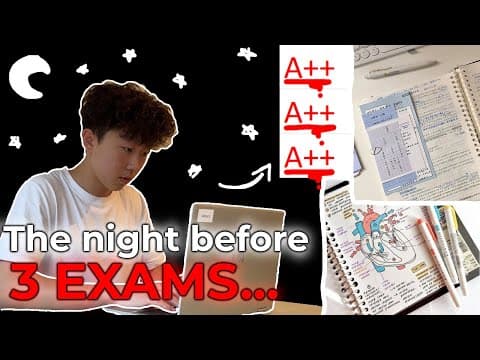 how to STUDY for an exam THE NIGHT BEFORE (and still get all As) thumbnail