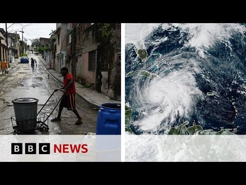 Hurricane Melissa closes in on Jamaica | BBC News thumbnail