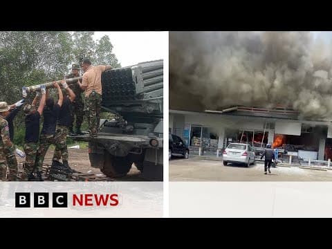 Twelve people killed after military clashes at border between Thailand and Cambodia | BBC News thumbnail