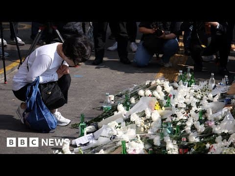 South Korea mourns victims of Halloween crush - BBC News thumbnail