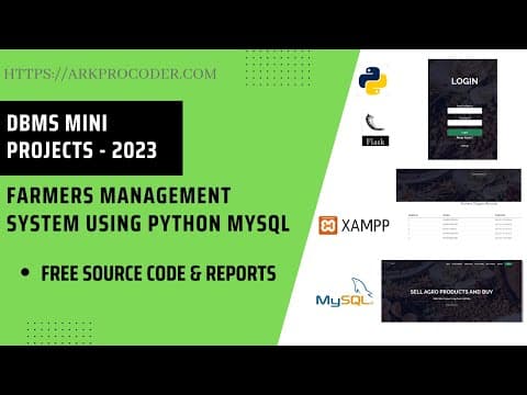 Farmers Management System DBMS Mini Project Using Python Flask & MYSQL | How to install | Free Code thumbnail