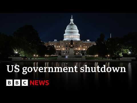 US government shuts down after Senate fails to pass last-ditch funding plan | BBC News thumbnail