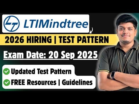 🔥LTIMindtree Hiring 2026 | Exam Date: 20 Sep | LTIMindtree Exam Pattern 2026 | FREE Resources/Prep thumbnail