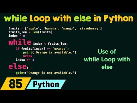 while Loop with else in Python thumbnail