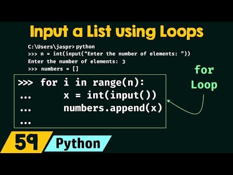 How to Input a List Using Loops in Python thumbnail