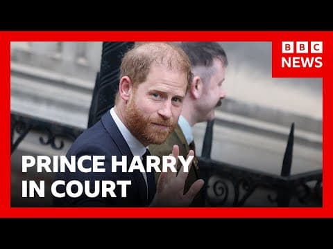 Prince Harry's case against Daily Mail publisher begins at London court | BBC News thumbnail