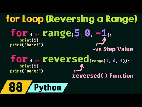 for Loop - Reversing a Range of Numbers thumbnail