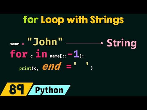 How to Use for Loop with Strings in Python thumbnail