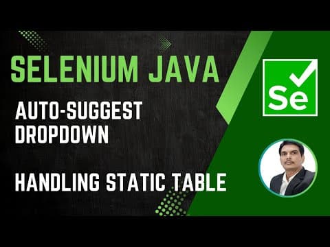 How to Handle Auto-Suggest Dropdowns and Web Tables in Selenium thumbnail