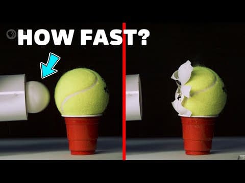 What Happens When a Ping Pong Ball Hits a Tennis Ball at 450 km/h? thumbnail