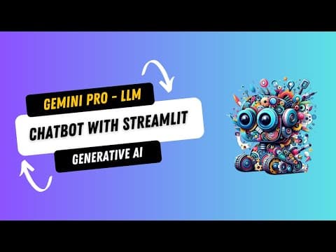 Building a LLM Chatbot using Google's Gemini Pro with Streamlit Python | Gen AI #geminipro #chatgpt thumbnail