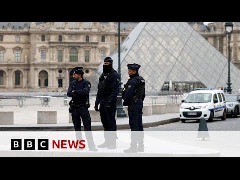 Suspects arrested over theft of jewels at Louvre museum in Paris | BBC News thumbnail
