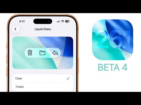 iOS 26.1 Beta 4 Released - What's New? thumbnail