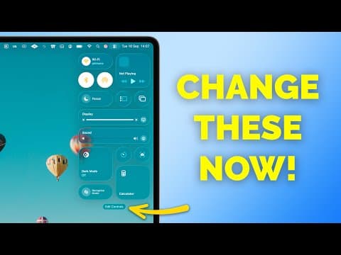 macOS Tahoe (26) - Change these Settings NOW! thumbnail