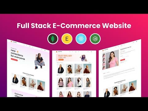 How To Create Full Stack E-Commerce Website Using React JS, MongoDB, Express & Node JS thumbnail