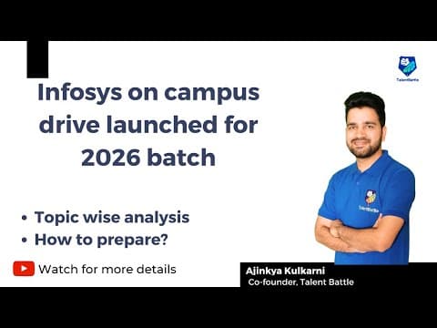 Infosys 2026 Drive Preparation Strategy🔥|Latest Pattern,Syllabus,Tips|Crack Infosys in First Attempt thumbnail