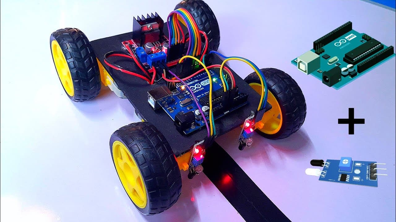How to Make a Line Follower Robot Car with Arduino UNO, L298N Motor ...