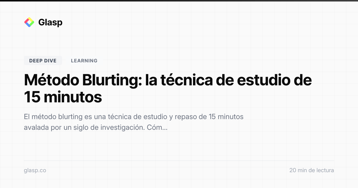 El método blurting: una técnica de estudio con respaldo científico que ...