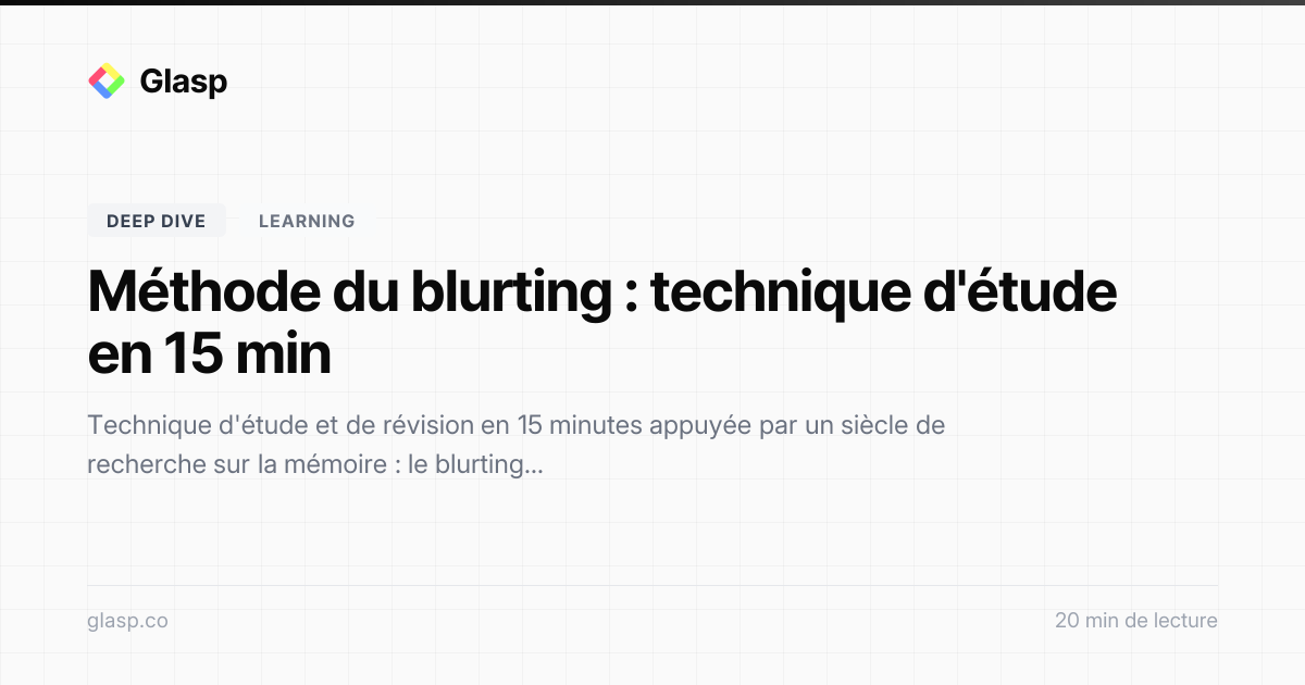 La méthode du blurting : une technique d'étude validée par la science ...