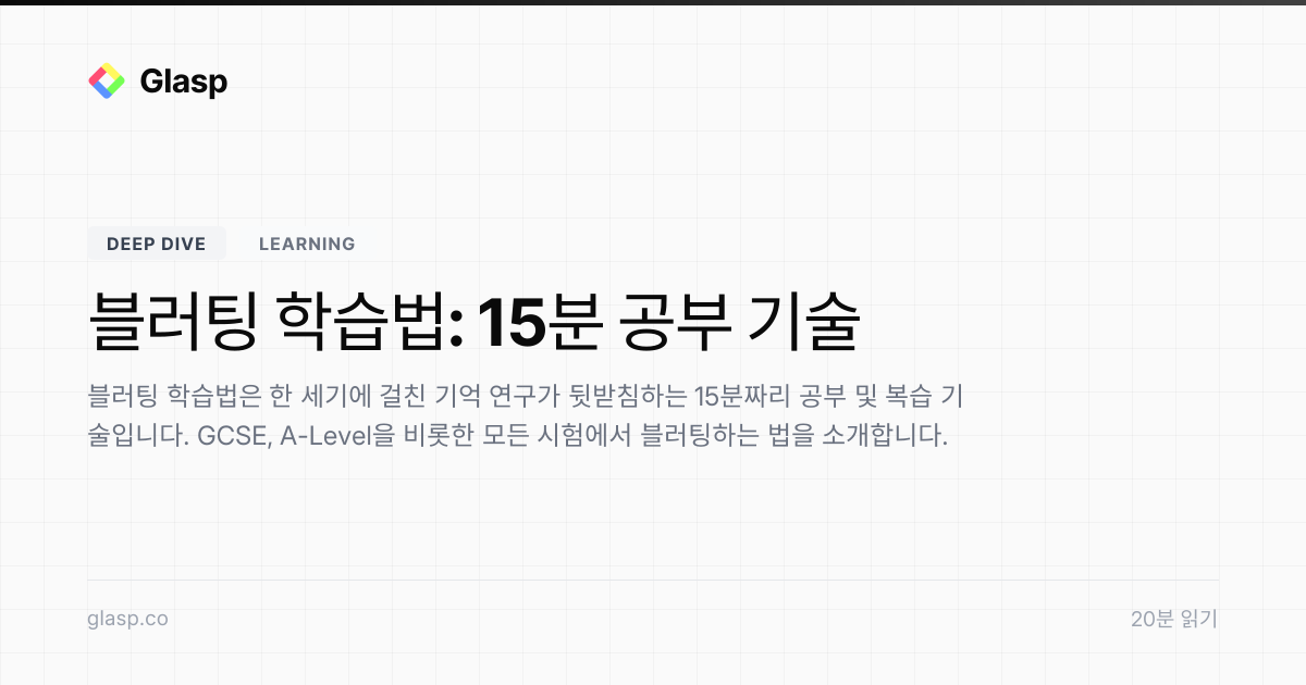 블러팅 기법(The Blurting Method): 15분이면 되는 과학적 학습 기법 | Glasp