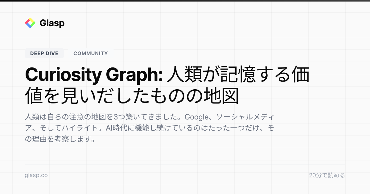Curiosity Graph: 人類が記憶する価値を見いだしたものの地図 | Glasp