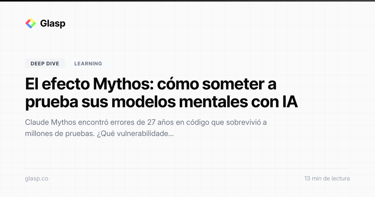 El efecto Mythos: cómo someter a prueba sus modelos mentales con IA | Glasp