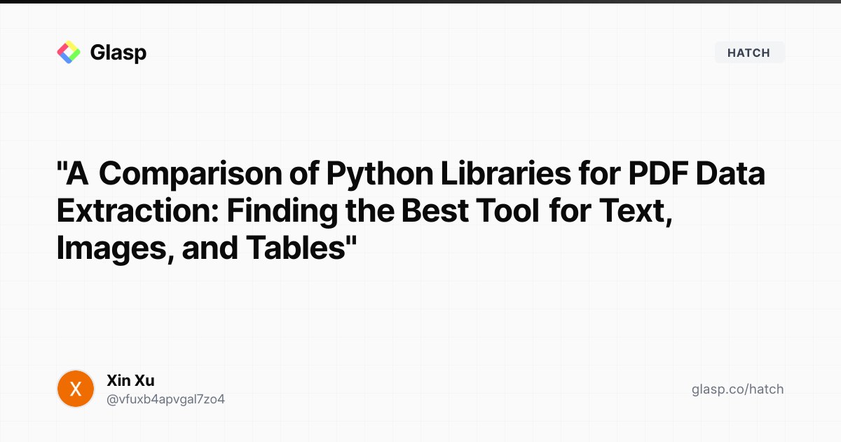 "A Comparison of Python Libraries for PDF Data Extraction: Finding the ...