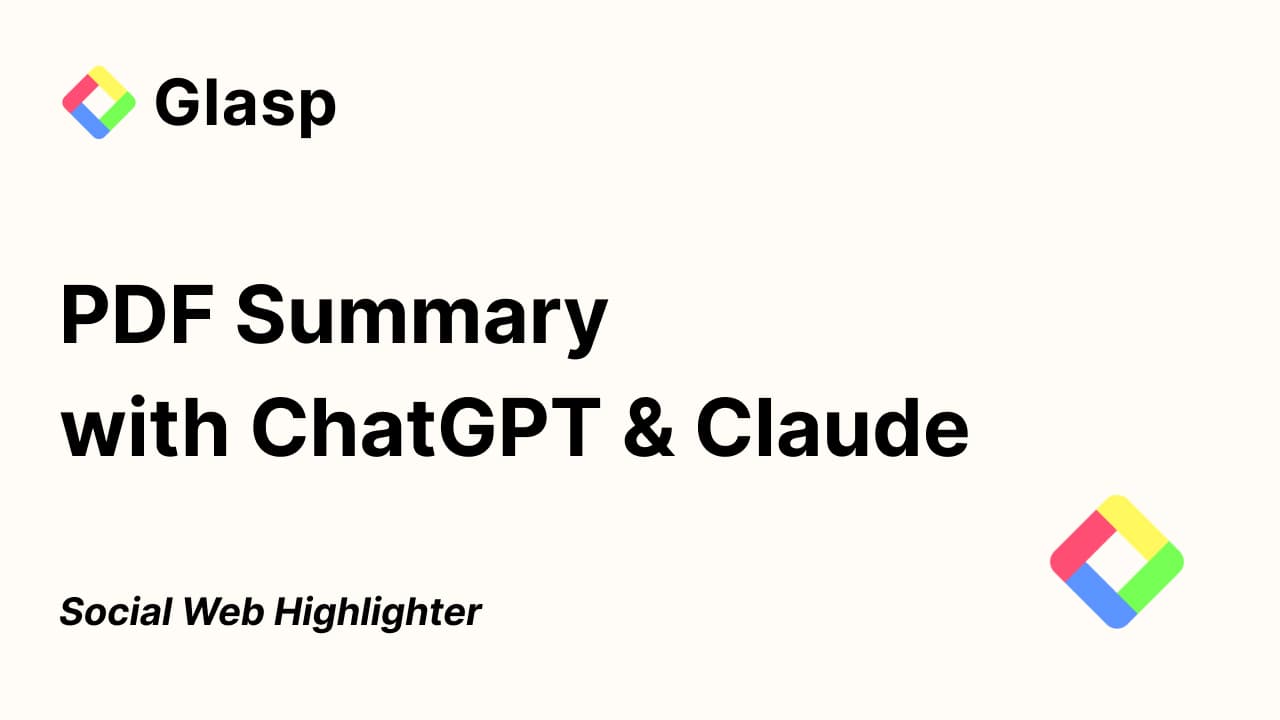 PDF Summary: Summarize PDF files with Glasp AI | Glasp